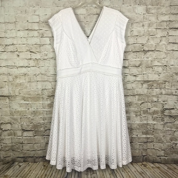 lane bryant white lace dress